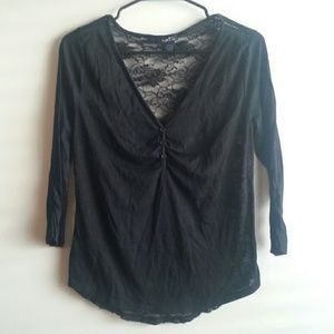 DONATED 6/30/2024 - Black Lace Back Top XL